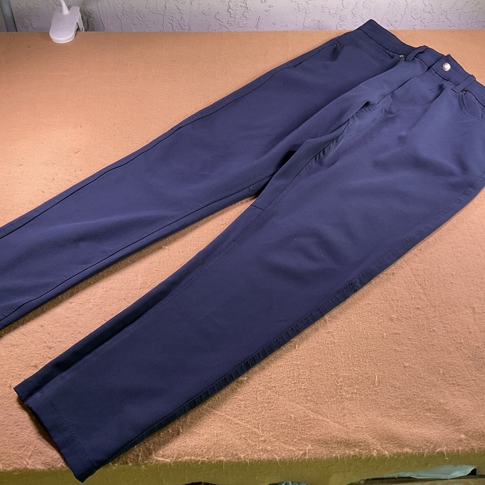 Leg3nd Mens Performance Golf Pants Navy Blue Stretch Slim Fit Size Medium 31x29